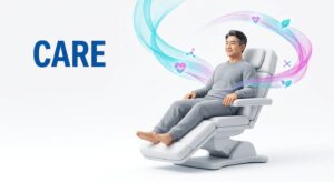 치료 후 회복 중인 남성의 평온한 모습
